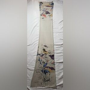 DIESEL GREY SOFT FLORAL/LANDSCAPES COLOUR PRINT LONG SCARF 19×85 INCHES